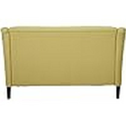 Sofa, Flared Armrests, 62 Inch 2 Seater, Light Green, Solid Wood