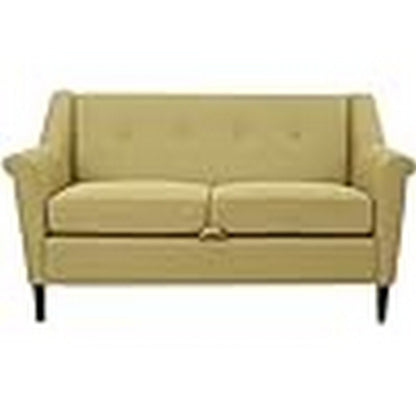 Sofa, Flared Armrests, 62 Inch 2 Seater, Light Green, Solid Wood