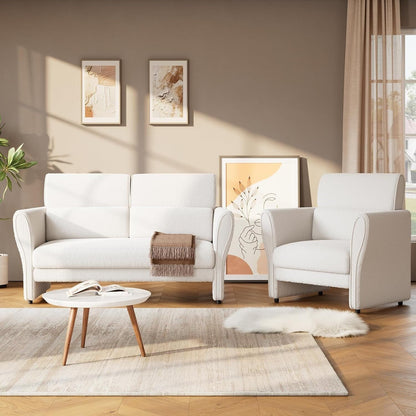 Sofa, Modern Boucle Accent Chair, Plush Upholstered Armchair, Comfortable Lounge Chair