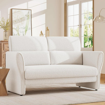 Sofa, Modern Boucle Accent Chair, Plush Upholstered Armchair, Comfortable Lounge Chair