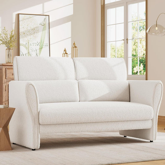 Sofa, Modern Boucle Accent Chair, Plush Upholstered Armchair, Comfortable Lounge Chair