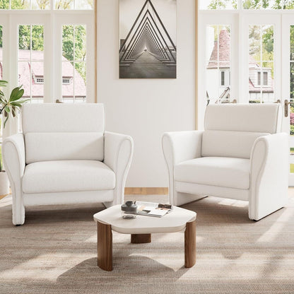 Sofa, Modern Boucle Accent Chair, Plush Upholstered Armchair, Comfortable Lounge Chair