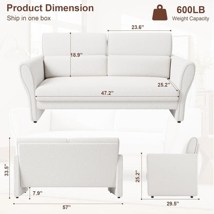 Sofa, Modern Boucle Accent Chair, Plush Upholstered Armchair, Comfortable Lounge Chair