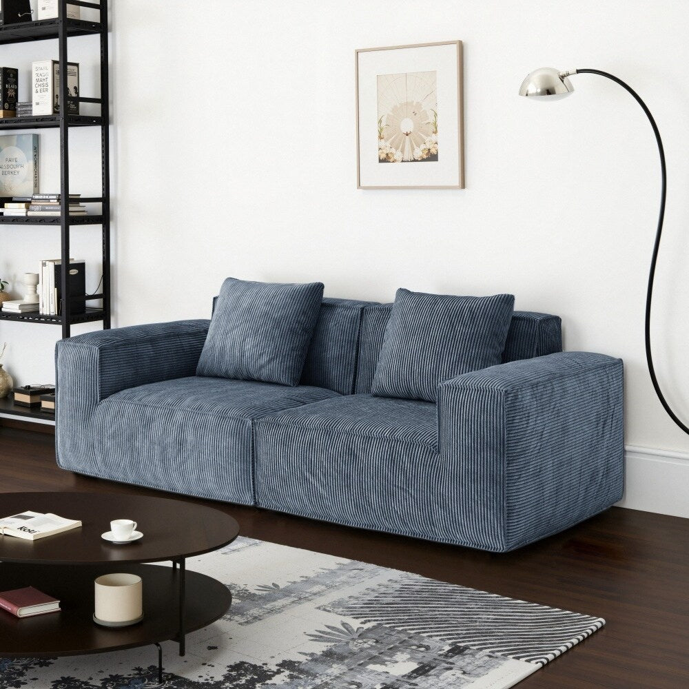 Soft Corduroy Cloud Velvet Fabric Two Person Sofa