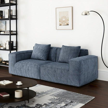 Soft Corduroy Cloud Velvet Fabric Two Person Sofa