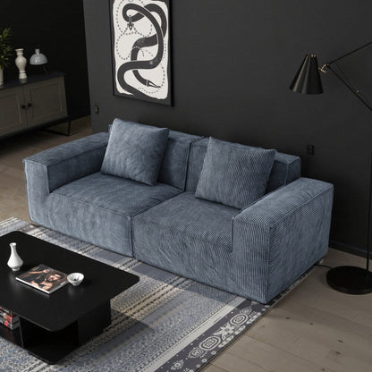 Soft Corduroy Cloud Velvet Fabric Two Person Sofa