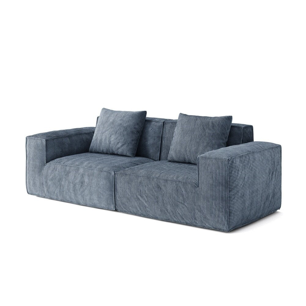 Soft Corduroy Cloud Velvet Fabric Two Person Sofa
