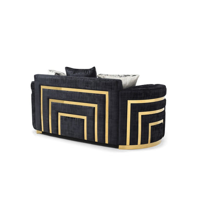 Soledad 75 in. Pillow Top Arm Polyester Straight Sofa in Black