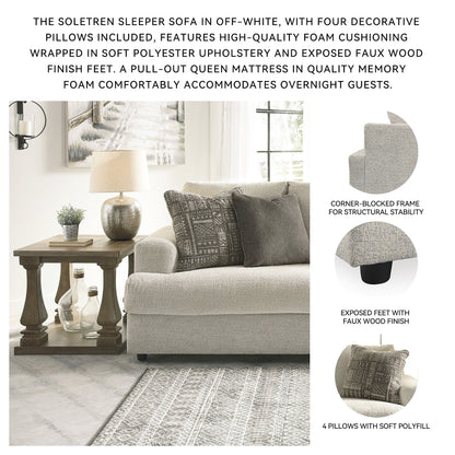 Soletren Queen Sofa Sleeper - Stone