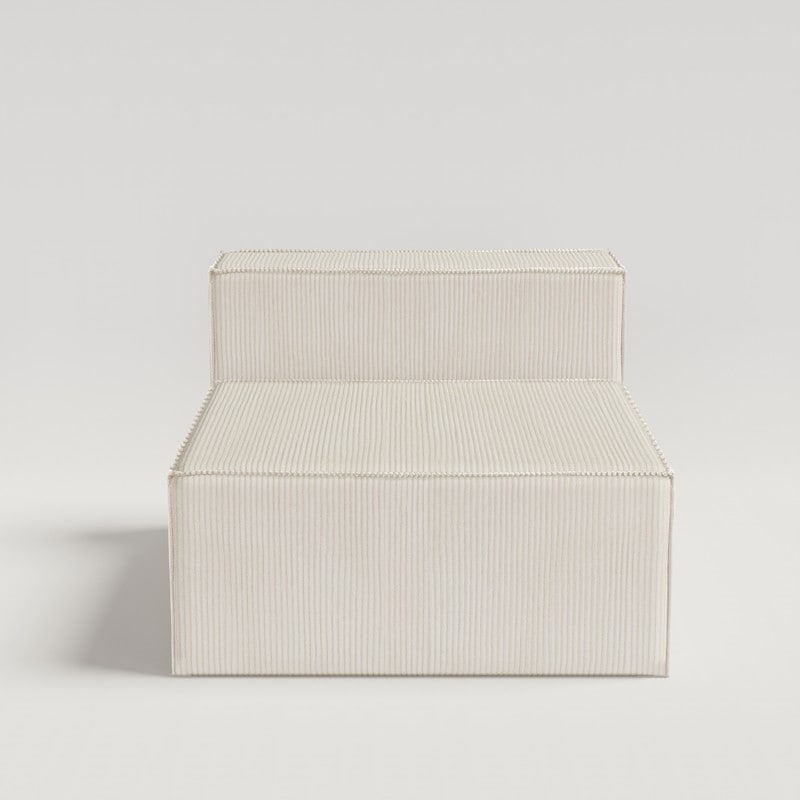 Solid Backrest Armless Corduroy Compression Sofa