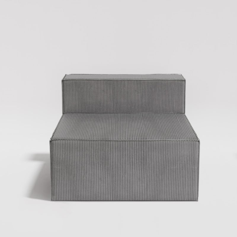 Solid Backrest Armless Corduroy Compression Sofa
