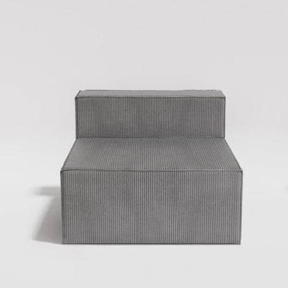 Solid Backrest Armless Corduroy Compression Sofa