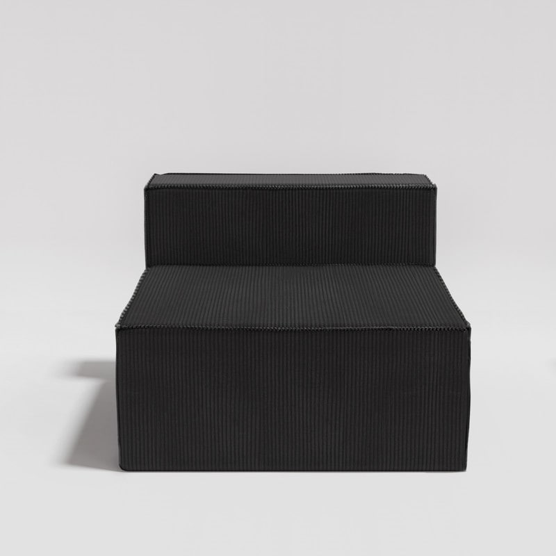 Solid Backrest Armless Corduroy Compression Sofa