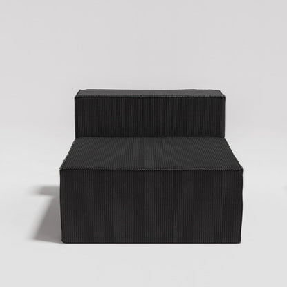 Solid Backrest Armless Corduroy Compression Sofa
