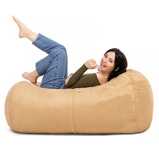 Solid Bean Bag Lounger - 4' - Camel Beige