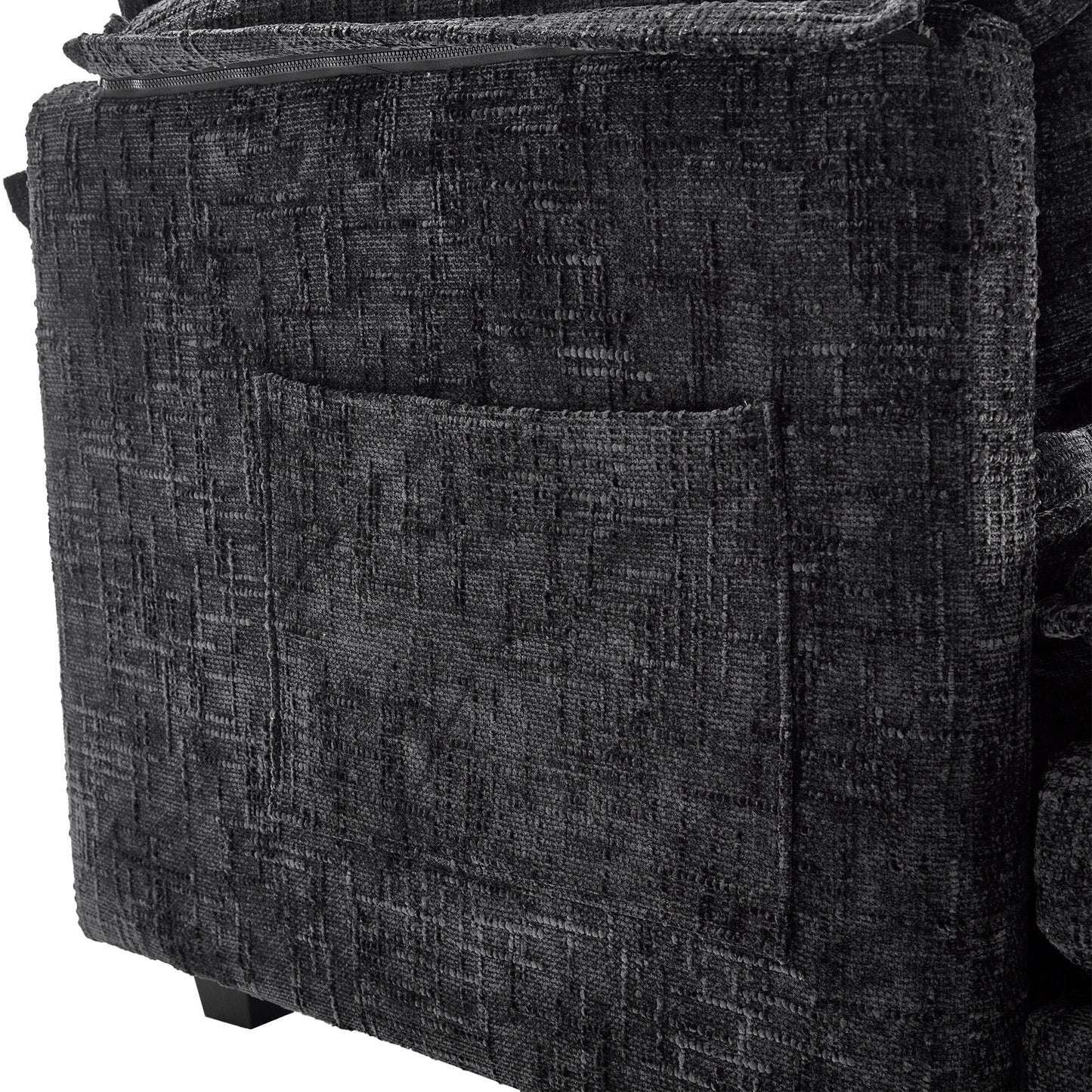 Solid Construction, the Overall Structure of the Sofa is Stable, Two Foot Stools and Two-seat Sofa with Side Pockets
