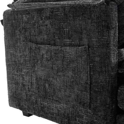 Solid Construction, the Overall Structure of the Sofa is Stable, Two Foot Stools and Two-seat Sofa with Side Pockets