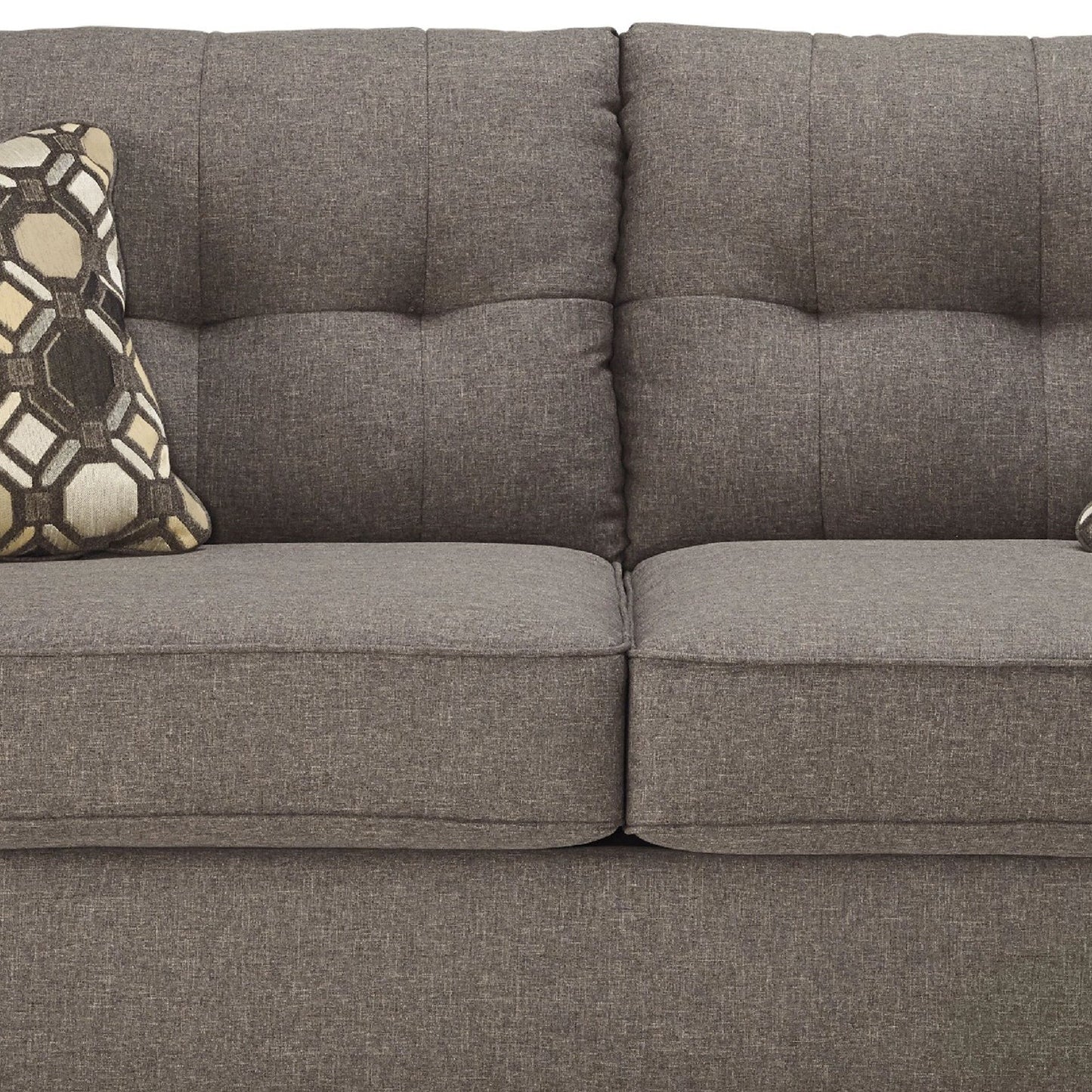 Sona Full Size Sofa Sleeper, Slate Gray Polyester, 2 Pillows, 79 Inch