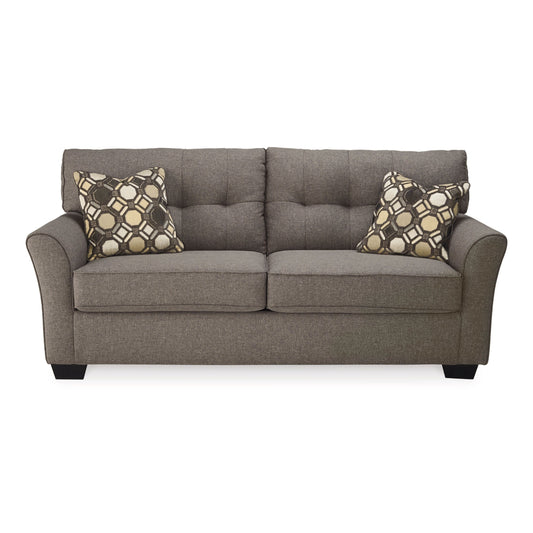 Sona Sofa, Slate Gray Polyester, 2 Accent Throw Pillows, 79 Inch