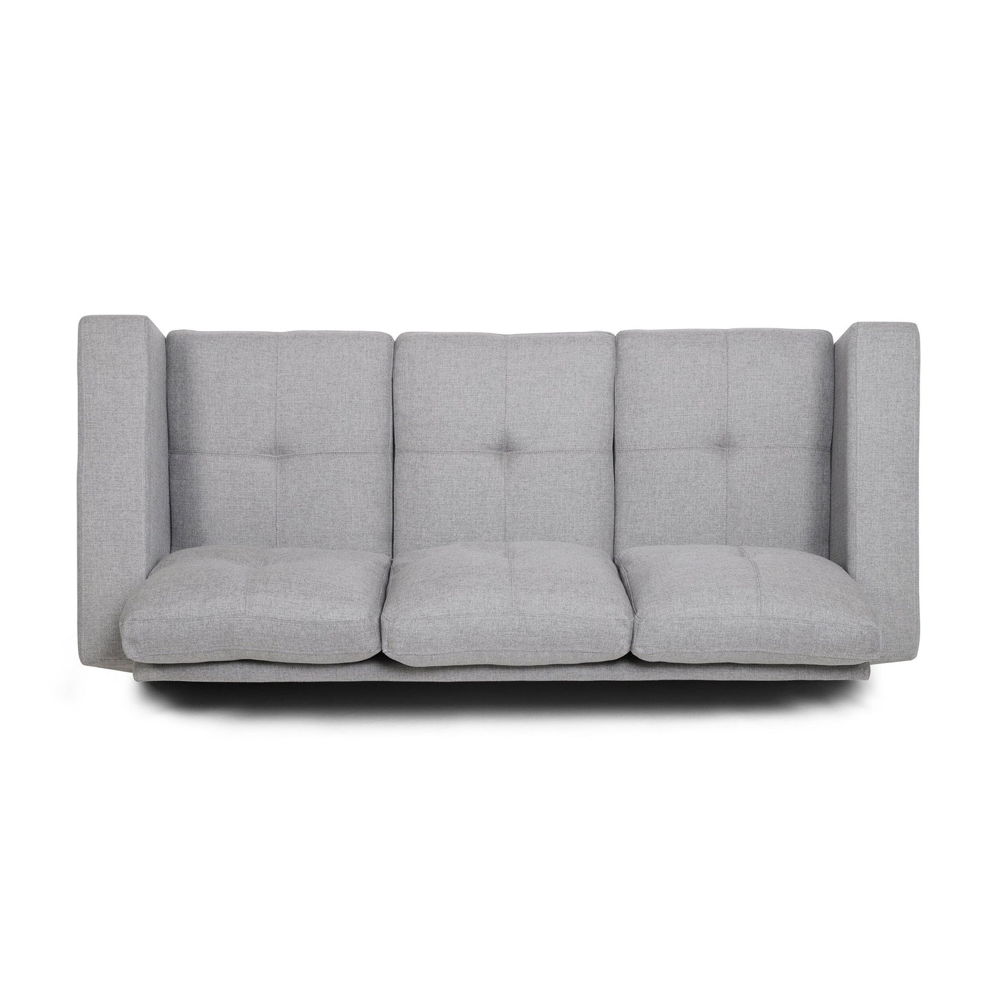 Square Arms Button Tufted 3-seater Sofa with Wood Legs