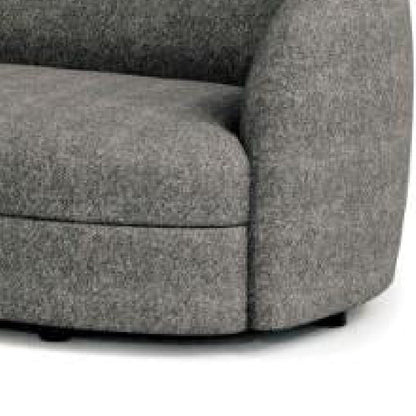 Srey Sofa, 84 Inch, Charcoal Gray Boucle, Smooth Curved Kidney Shape