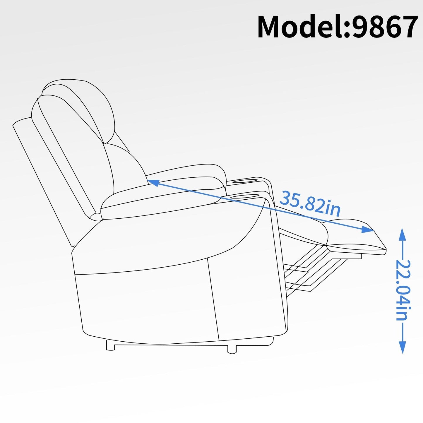 Standard Power Lift Recliner Chair with Full?Body Massage & USB