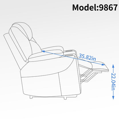 Standard Power Lift Recliner Chair with Full?Body Massage & USB