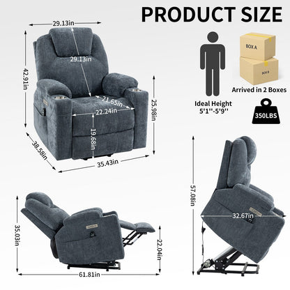 Standard Power Lift Recliner Chair with Full?Body Massage & USB
