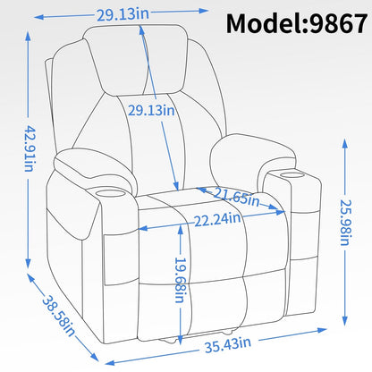 Standard Power Lift Recliner Chair with Full?Body Massage & USB
