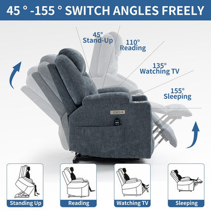 Standard Power Lift Recliner Chair with Full?Body Massage & USB