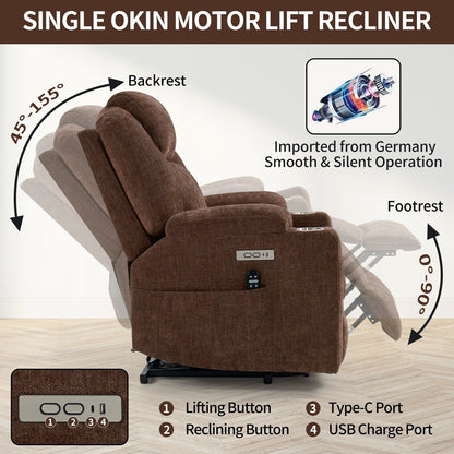 Standard Power Lift Recliner Chair with Full?Body Massage & USB