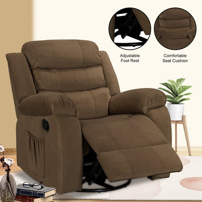 Standard Recliner with Rocking and Swivel Function for Living Room