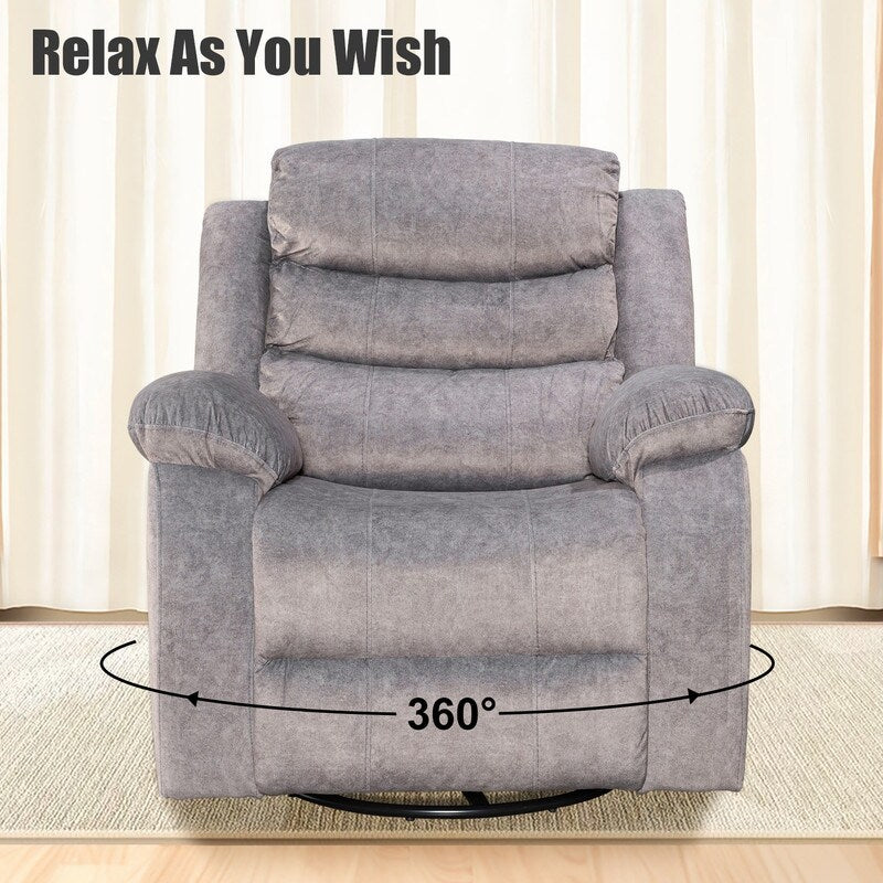 Standard Recliner with Rocking and Swivel Function for Living Room