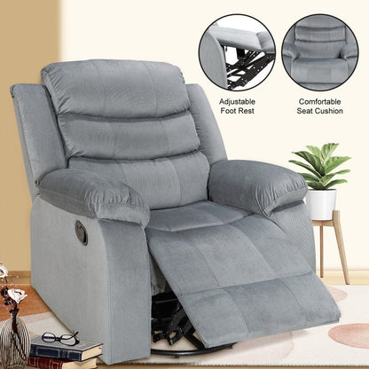 Standard Recliner with Rocking and Swivel Function for Living Room