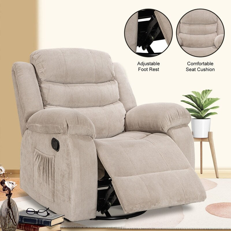 Standard Recliner with Rocking and Swivel Function for Living Room