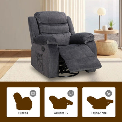 Standard Recliner with Rocking and Swivel Function for Living Room