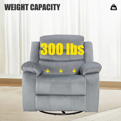 Standard Recliner with Rocking and Swivel Function for Living Room