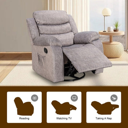 Standard Recliner with Rocking and Swivel Function for Living Room