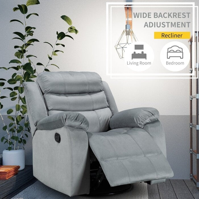 Standard Recliner with Rocking and Swivel Function for Living Room