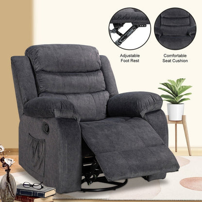 Standard Recliner with Rocking and Swivel Function for Living Room