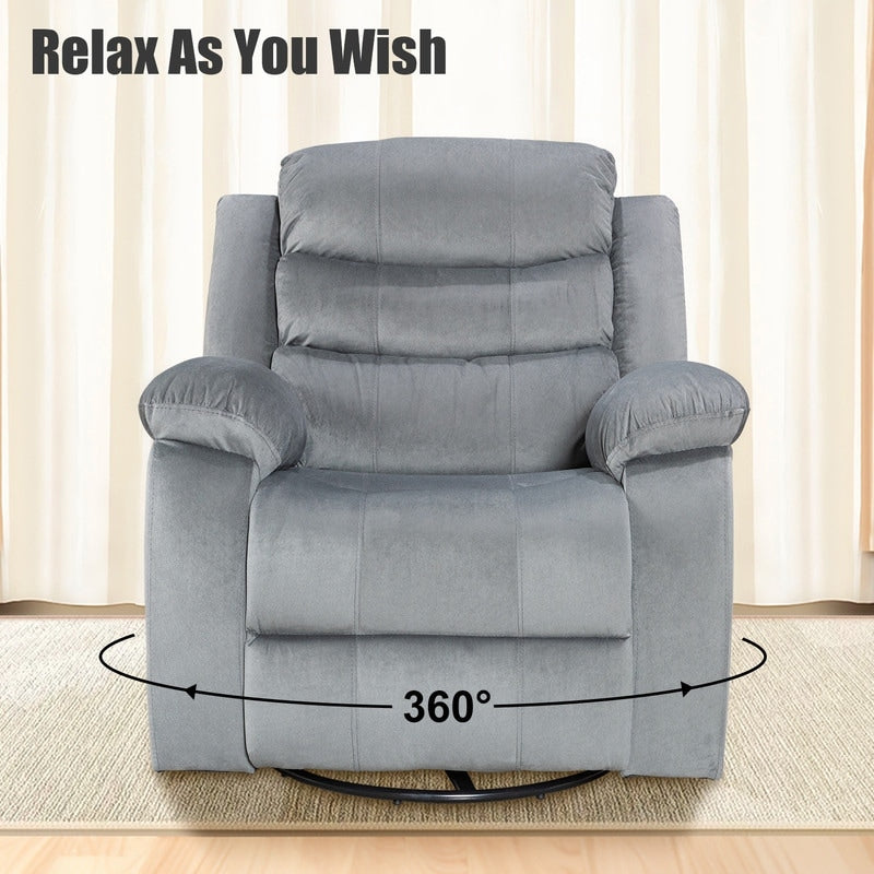 Standard Recliner with Rocking and Swivel Function for Living Room