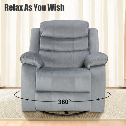 Standard Recliner with Rocking and Swivel Function for Living Room