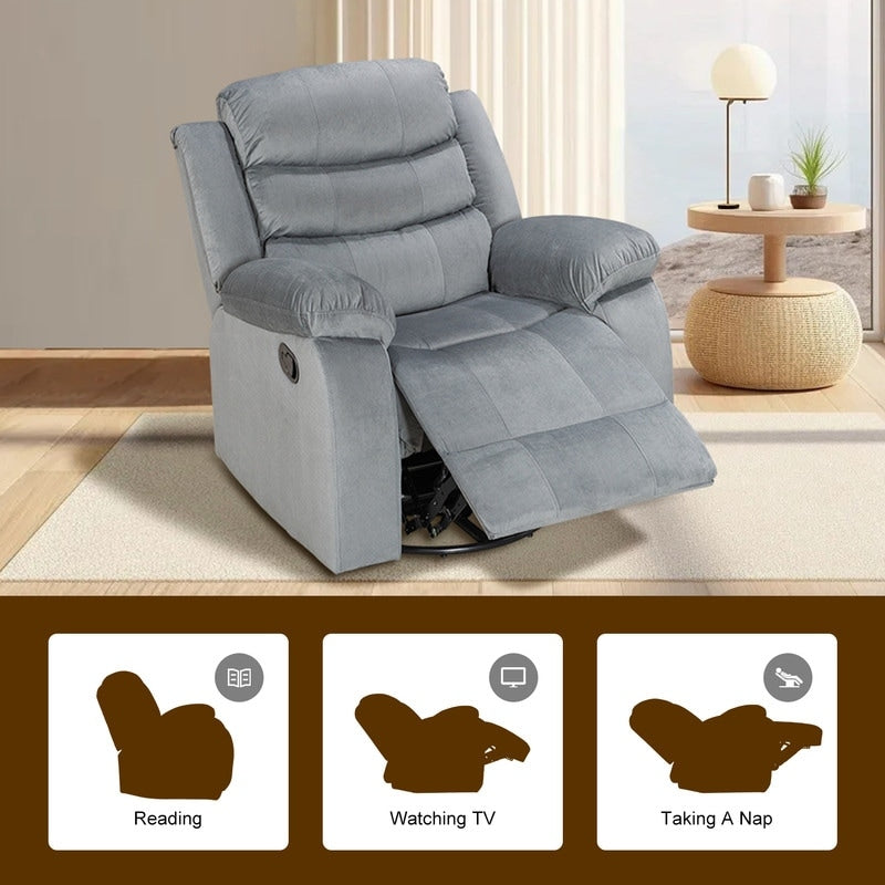 Standard Recliner with Rocking and Swivel Function for Living Room