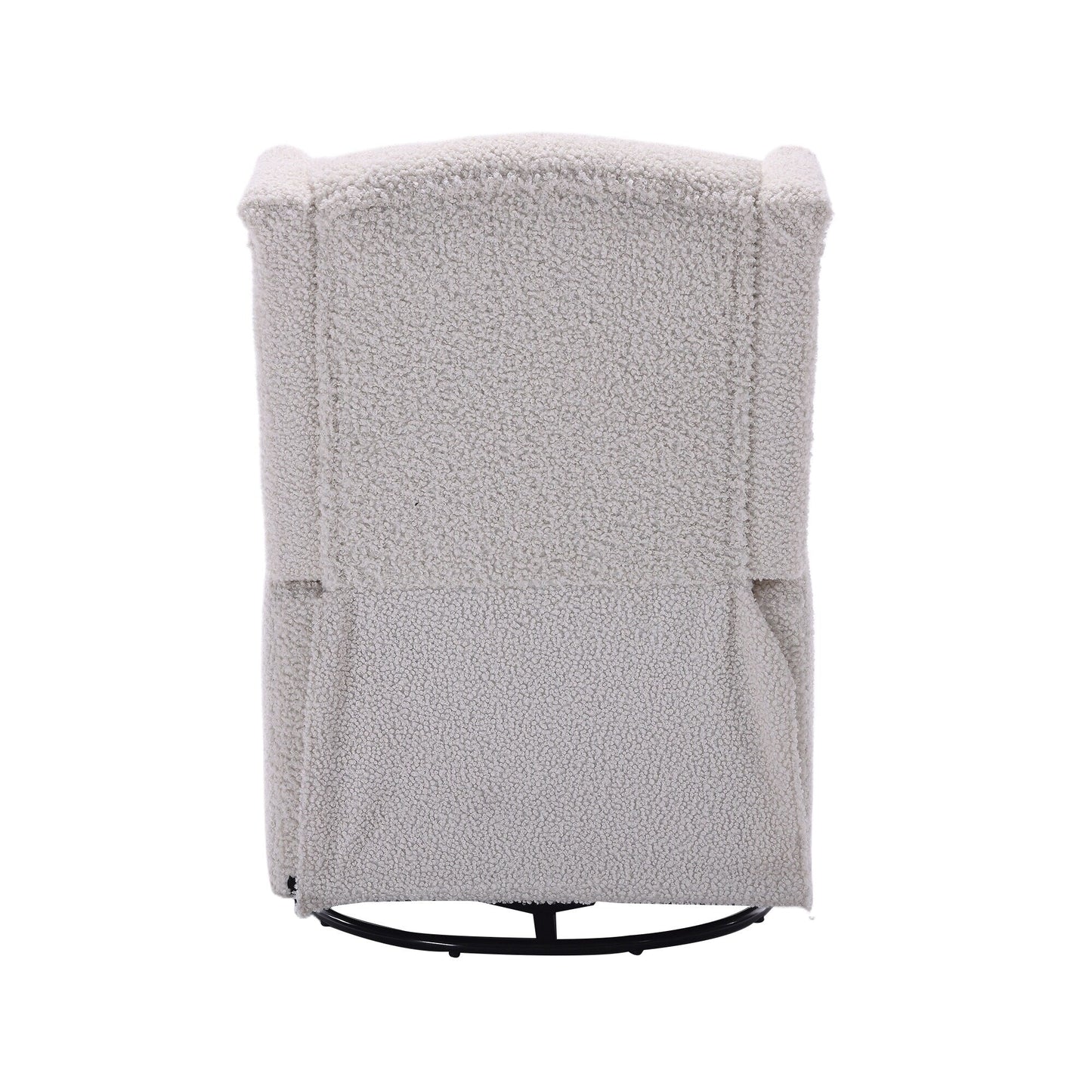 Standard-Size Fabric Armless Swivel Rocking Recliner Chair with 360° Rotation, Recline Function and Glider Base
