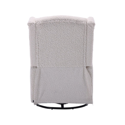 Standard-Size Fabric Armless Swivel Rocking Recliner Chair with 360° Rotation, Recline Function and Glider Base