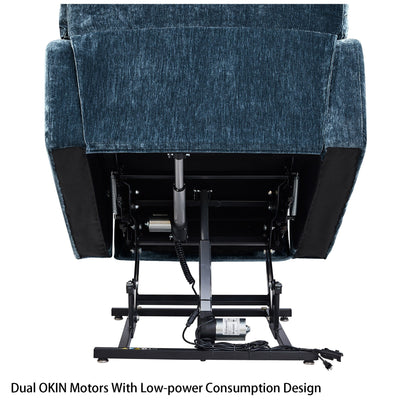 Standard-Size Fabric Dual-Motor Power Lift Recliner Chair with Heat, Massage, and Infinite Position Lay Flat Recline