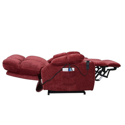 Standard-Size Fabric Dual-Motor Power Lift Recliner Chair with Heat, Massage, and Infinite Position Lay Flat Recline