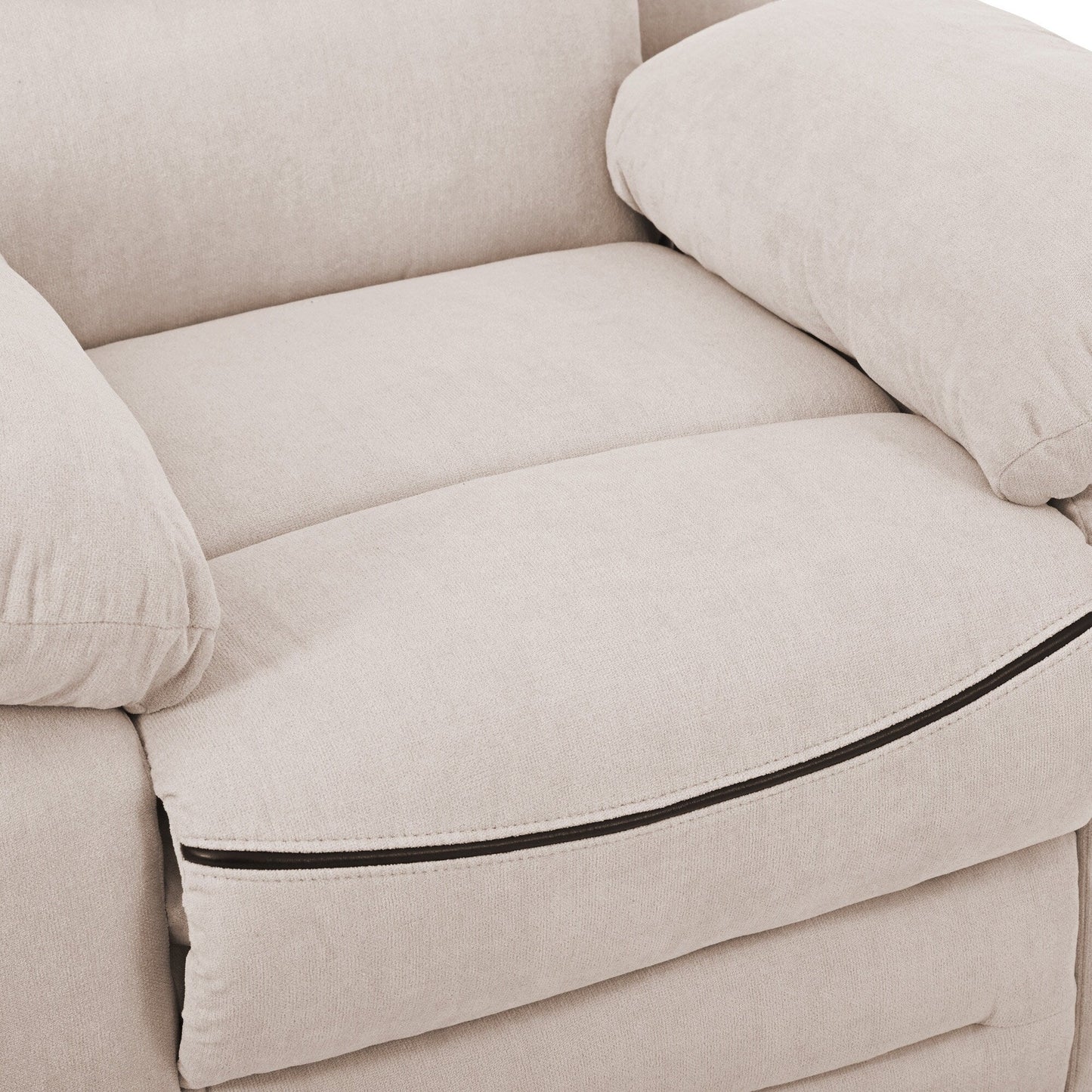 Standard Size Linen Power Lift Recliner Chair with Massage, Heating, and Side Storage Pocket