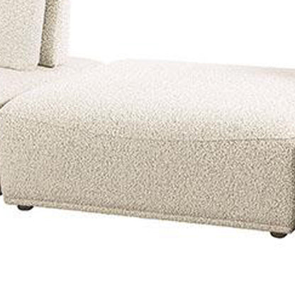 Stavan Modular 2 Seat Sofa, Ottoman Beige Boucle Adjustable Seat Depth