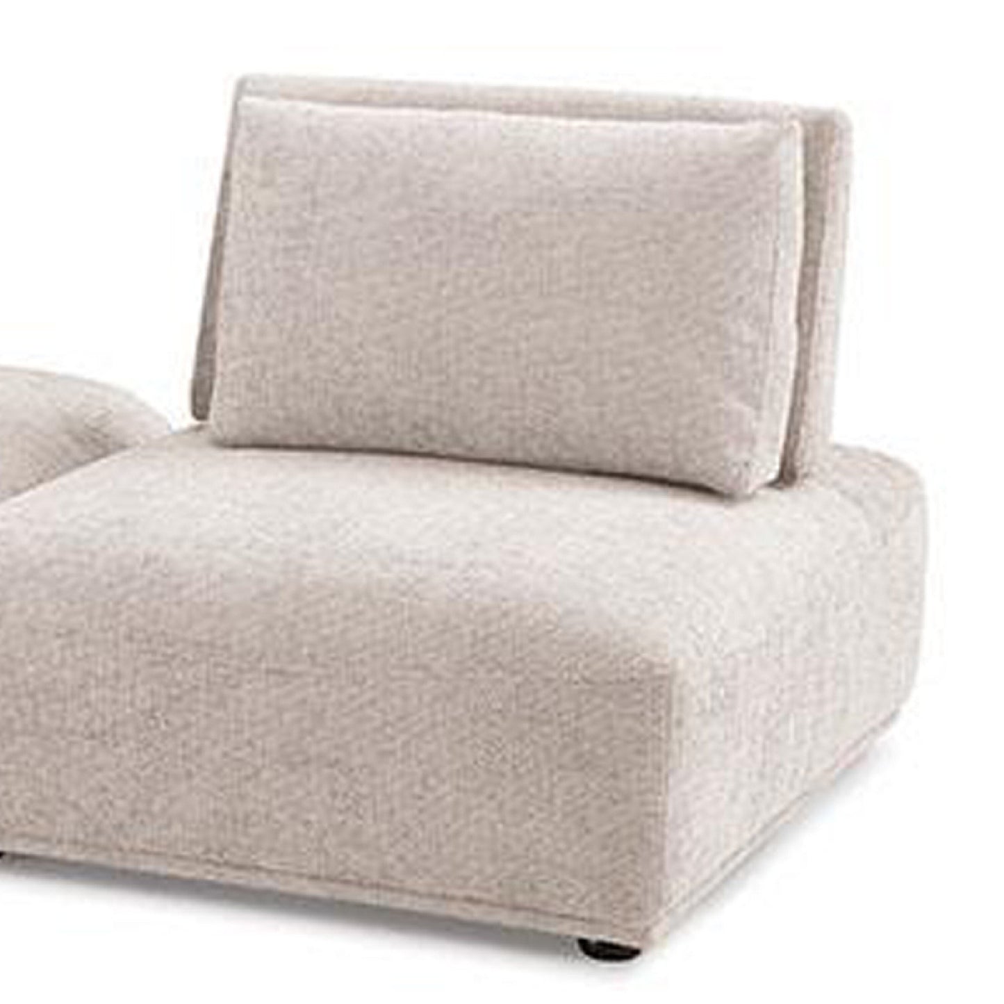 Stavan Modular 2 Seat Sofa, Square Ottoman Light Brown Boucle 114 Inch